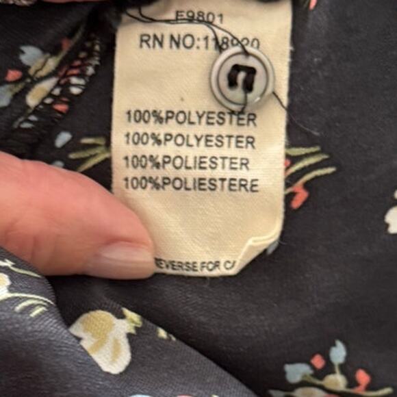 FRNCH PARIS Ditsy Floral Print Button Front Midi Shirt Dress Removable Belt S - Picture 5 of 7